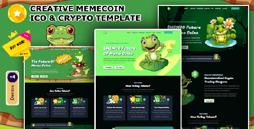 Meme coin  Memecoin ICO and Crypto Booststrap Landingpage Template