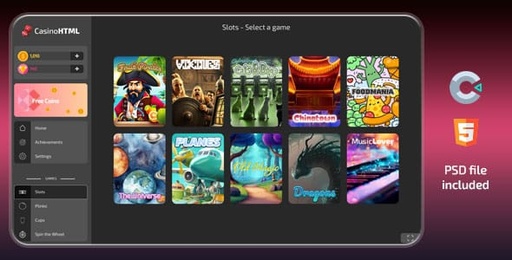 CasinoHTML  Slots, Plinko, Spin the Wheel, Cups, Stake