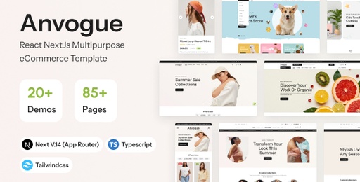 Anvogue  Multipurpose eCommerce React NextJs Template