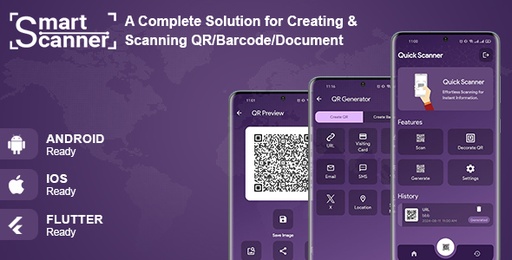 SmartScanner  A Complete Soluion for Creating &amp; Scanning QR/Barcode/Documents (Flutter)