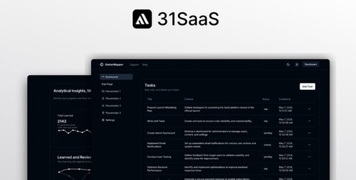 31SaaS  NextJs 14 boilerplate to build sleek and modern SaaS