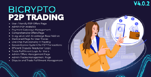 P2P Trading Addon For Bicrypto  P2P, Livechat, Offers, Moderation, Escrow, Disputes, Reviews