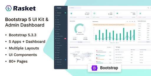 Rasket  Bootstrap Admin &amp; Dashboard UI Kit