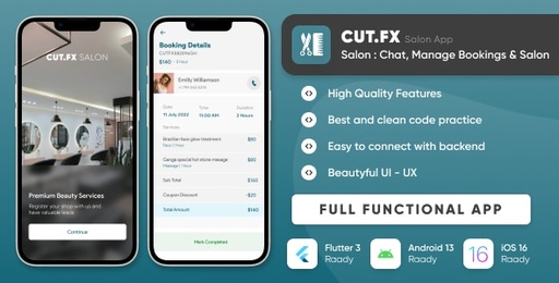 CutFX : Salon App  Appointments Managements, Services management, Manage salon