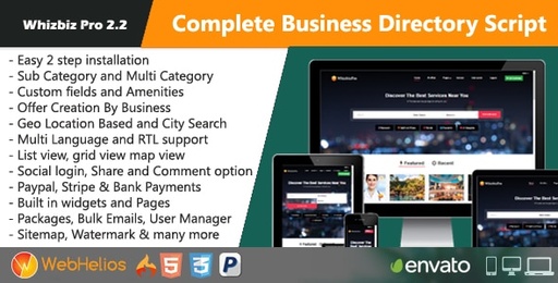 Whizbiz Pro  Complete Business Directory Script