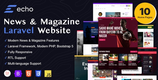 Echo  News &amp; Magazine Laravel Platform