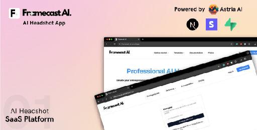 FramecastAI  AI Headshot Generator, Avatar Maker, Image Generator SAAS System