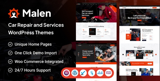 Malen  Car Service &amp; Repair WordPress Theme