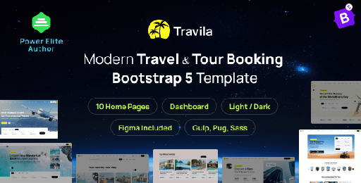 Travila  Modern Travel &amp; Tour Booking HTML Template + RTL