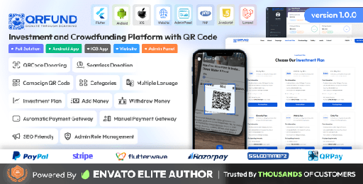 QRFund  Investment and Crowdfunding Platform with QR Code Full Solution