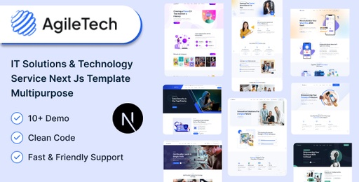 AgileTech  IT Solutions &amp; Technology React Next js Template