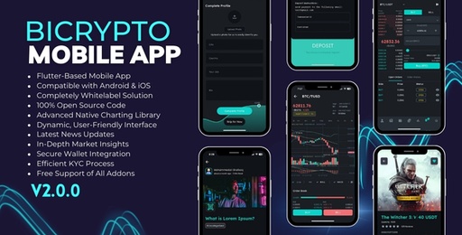 Bicrypto Mobile  Fully Native Flutter Mobile App for Bicrypto
