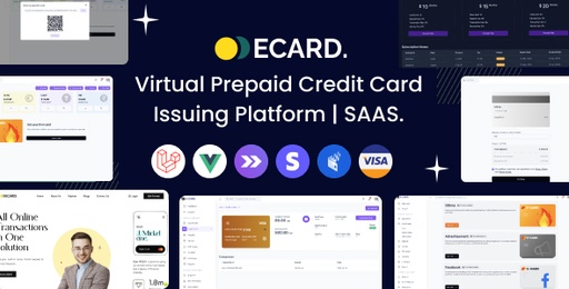 E-Card  Virtual Prepaid Credit Card Issuing Platform | Stripe Powered (SAAS)