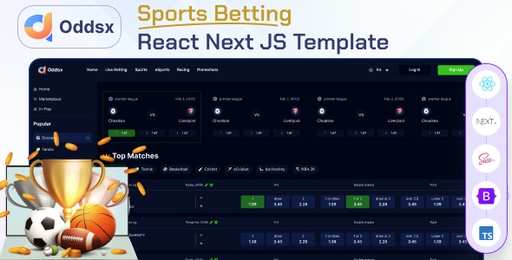 Oddsx  Sports betting website React Next JS Template