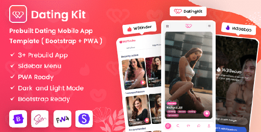 DatingKit  Dating Mobile App Template ( Bootstrap + PWA )