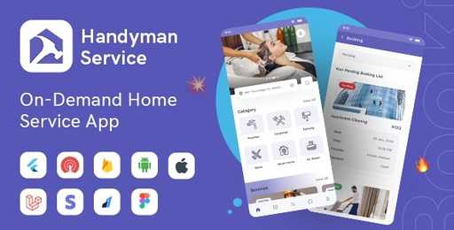 Handyman Service  Flutter On-Demand Home Services App with Complete Solution