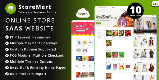 StoreMart SaaS  Online Product Selling Business Website Builder