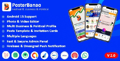 Poster Banao  Poster Maker ,Festival &amp; Business &amp; Political , AdBanao Clone Poster Maker App