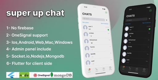 SuperUp  Cupertino Theme Full Whatsapp Clone Socket.io | Mongodb | Flutter