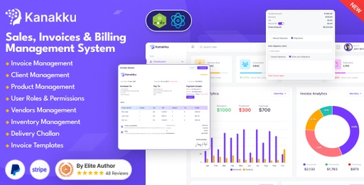 Kanakku  Invoice and Billing Management Application System Nodejs with React Js