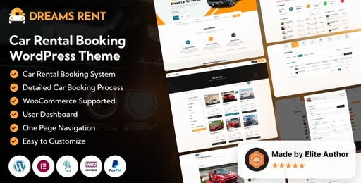 Dreams Rent  Car Rental Booking Management WordPress Theme