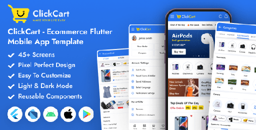 ClickCart  Flutter eCommerce Mobile App Template