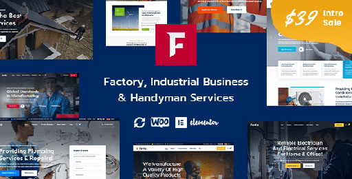 Fortis  Factory Industrial Business &amp; Handyman Services WordPress Theme