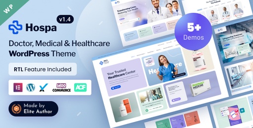 Hospa  Medical Clinic &amp; Hospital Elementor WordPress Theme