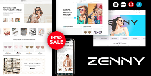 Zenny  Eyewear &amp; Glasses Elementor WooCommerce WordPress Theme
