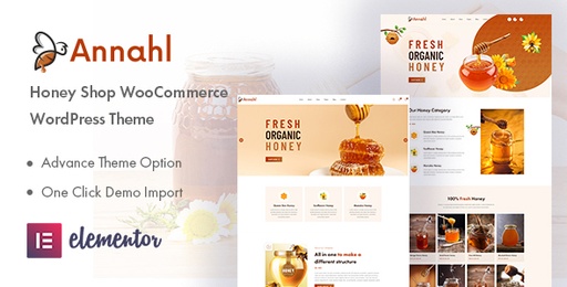 Annahl  Organic &amp; Honey Shop WordPress Theme