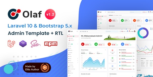Olaf  Laravel 10 + Bootstrap 5 Admin Dashboard