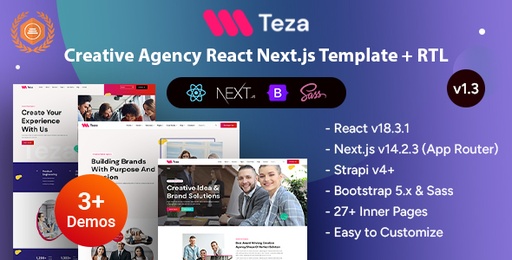 Teza  React Nextjs 14+ Creative Agency Template + RTL
