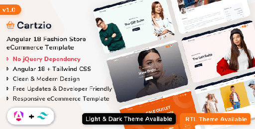 Cartzio  Angular 18 Fashion Store eCommerce Template