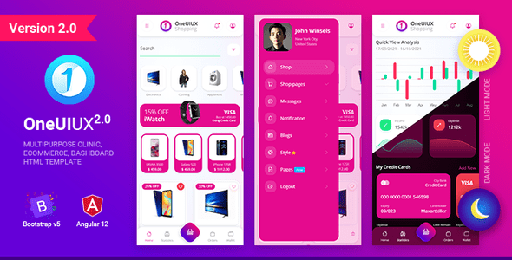 OneUIUX Creative Multipurpose Mobile HTML Template App UI UX