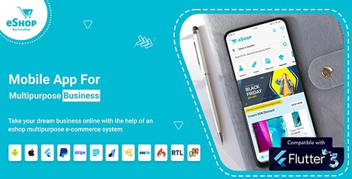 eShop- eCommerce Single Vendor App | Shopping eCommerce App with Flutter
