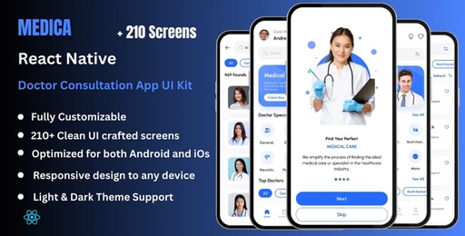 Medica Pro  Doctor Appointment Booking &amp; Consultation React Native Expo App Ui Kit