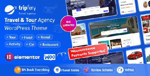 Tripfery  Travel &amp; Tour Booking WordPress Theme