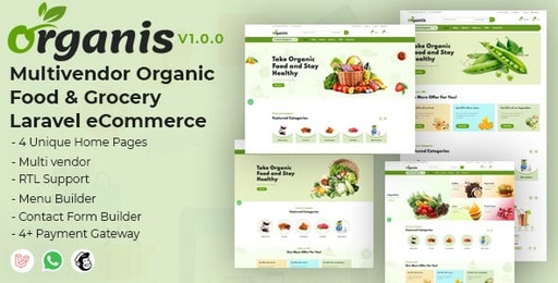 Organis  Multivendor Organic Food &amp; Grocery Laravel eCommerce