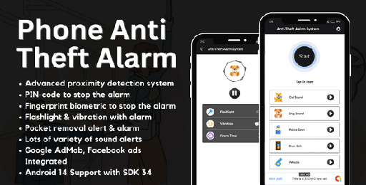 Phone Anti Theft Alarm with AdMob Ads Android
