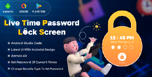 Live Time Password Lock Screen  Screen Locker  Admob  Android App