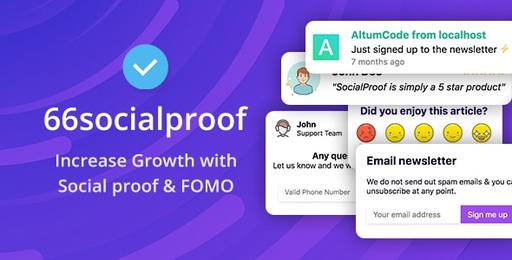 66socialproof  Social Proof &amp; FOMO Widgets Notifications (SAAS)-extended license