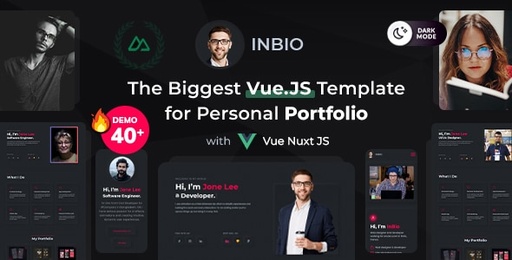 Inbio  Personal Portfolio Vue NuxtJS Template