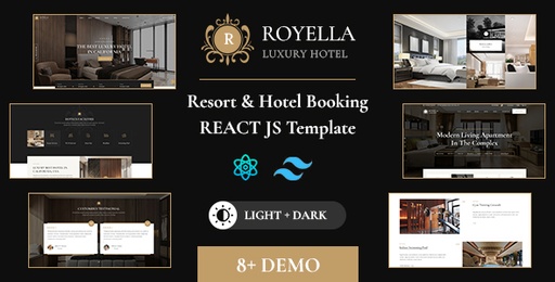 Royella  Resort and Hotel Boking React Tailwind Website Template