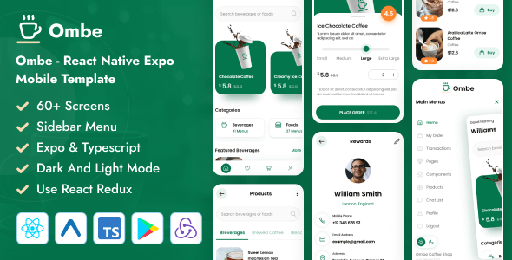 Ombe  React Native Expo eCommerce Mobile App Template