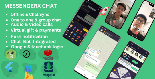 MessengerX : Flutter x Node.js Chat Mobile Application with Web