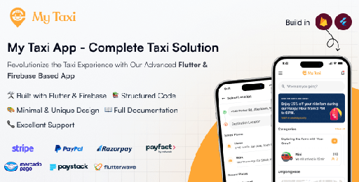 MyTaxi  Flutter Complete Taxi app | Complete Taxi Booking Solution