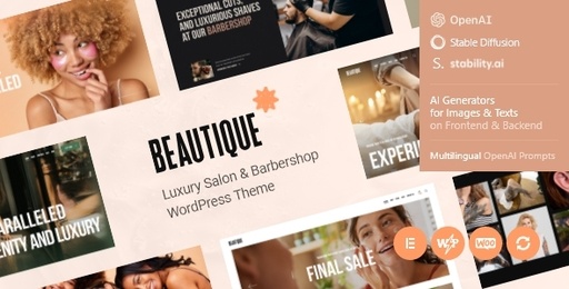 Beautique  Luxury Salon &amp; Barbershop WordPress Theme