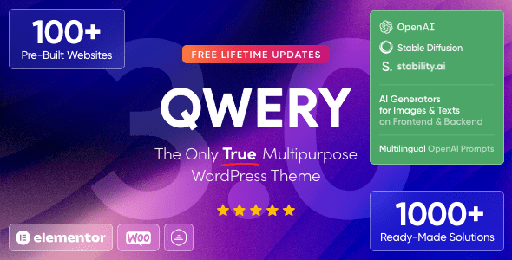 Qwery  Multi-Purpose Business WordPress &amp; WooCommerce Theme + ChatGPT