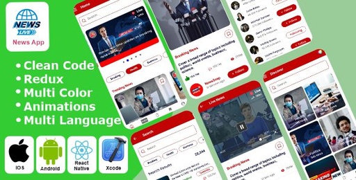 News App Breaking News | Analysis | Live News | World News React Native iOS/Android App Template