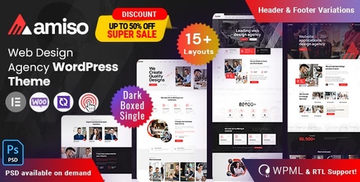 Amiso  Web Design Agency WordPress Theme